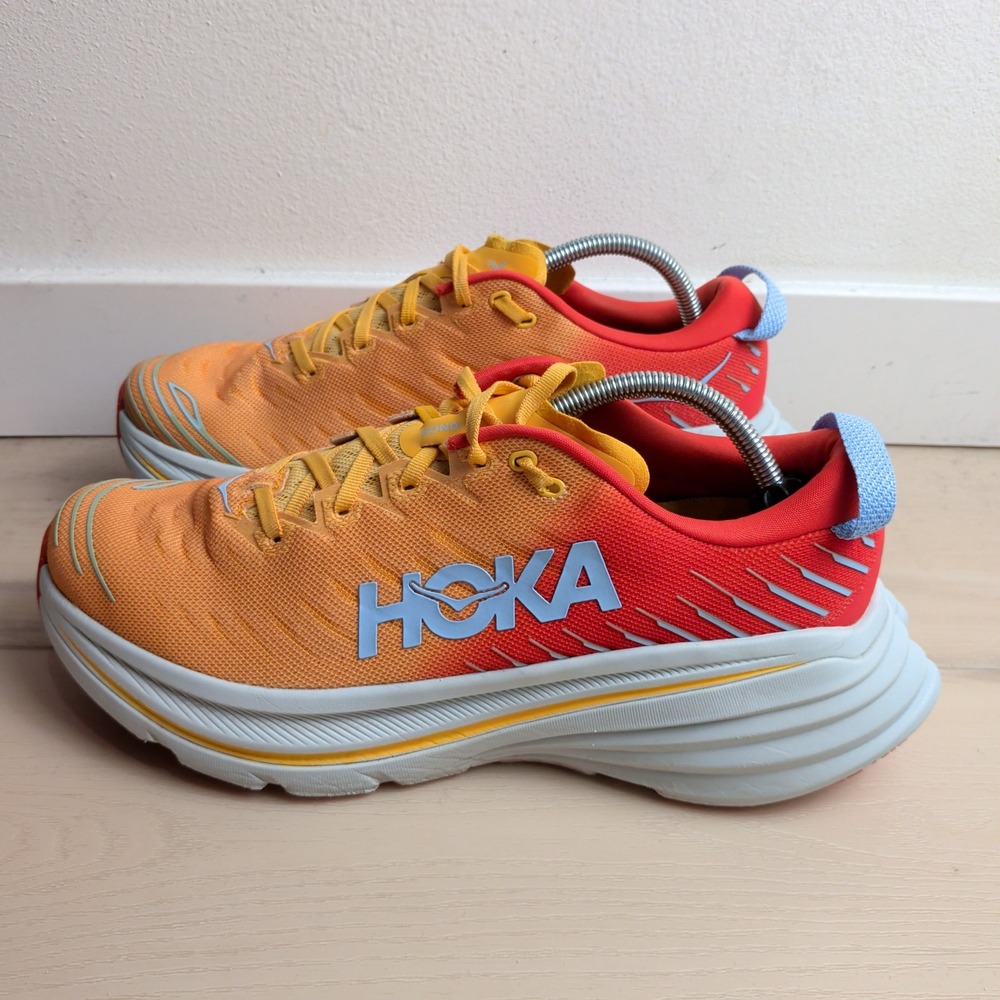 Hoka Bondi X Mens 11 Running Shoes Amber Yellow Carbon Fiber Plate Sneakers